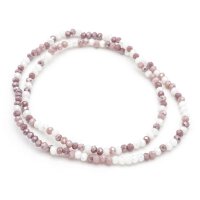 Glasperlen Strang 3 mm facettiert Rondelle Mix Weiß...
