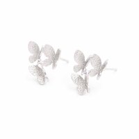 Messing Ohrstecker als Schmetterling mit 925er Silber Pin...