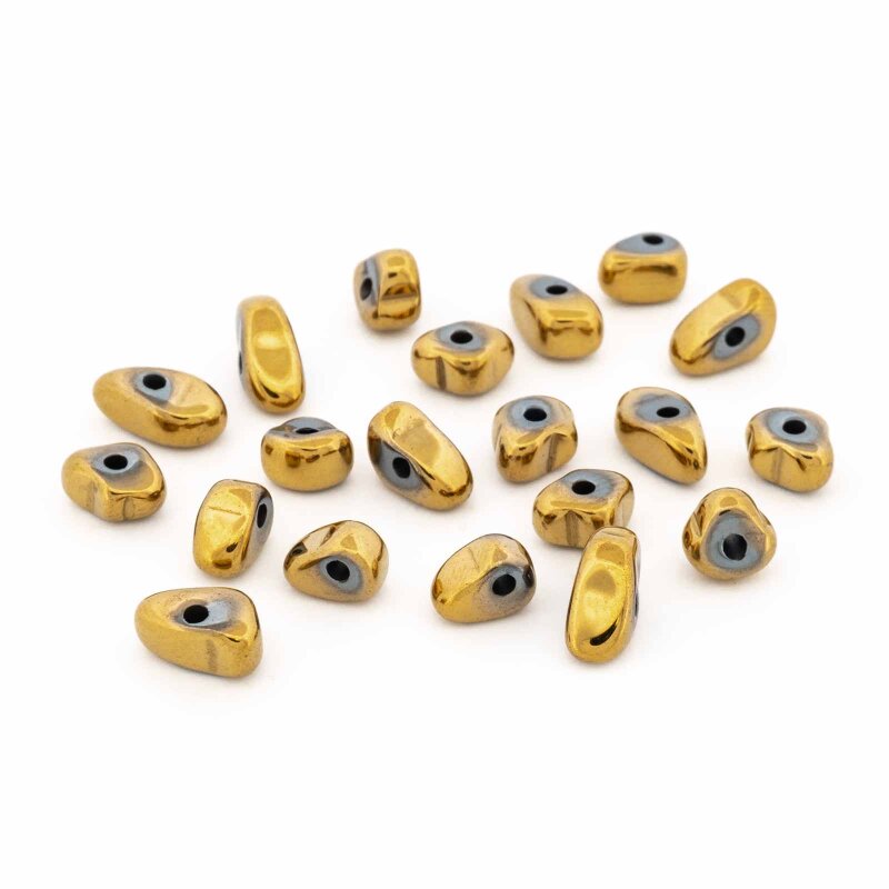 Hämatit Perlen als Goldnugget 4-9 mm, 20 Stück