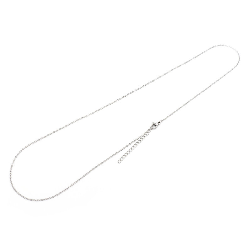 zarte Gliederkette aus 304 Edelstahl in platinfarben 2 x1,6 mm, 60 cm 1 Stück