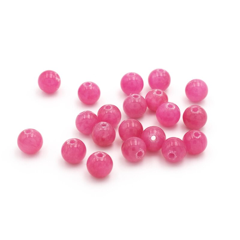 Jadeperlen in Magenta 6 mm 20 Stück