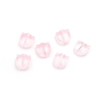 flache Lampworkperlen als Blüte in rosa 9mm 6...