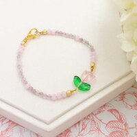 flache Lampworkperlen als Blüte in rosa 9mm 6...