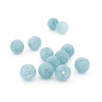 Perlen aus gefärbtem Chalcedon in Aquamarin-Optik, 8...