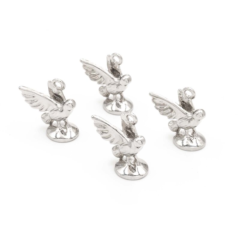 Aufhängung für Hohlperlen Taube Platinfarben 10 mm 4 Stück