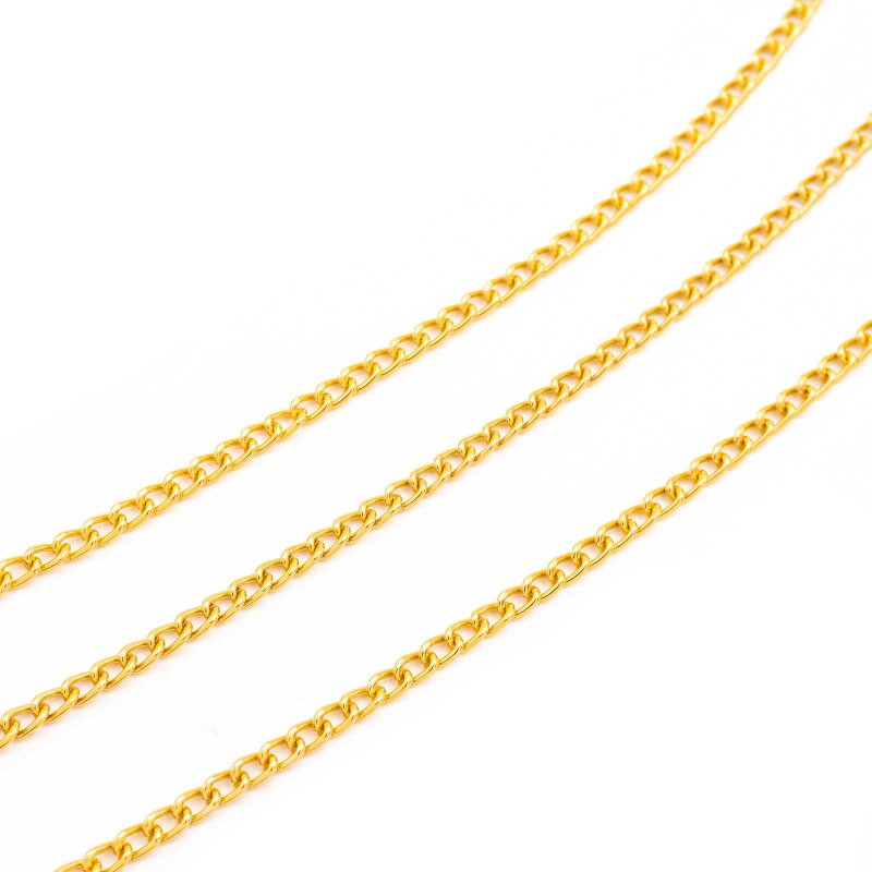 Gliederkette aus Aluminium 4,2 x 2,7 mm in KC goldfarben 2 m