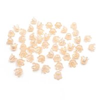 glasierte Acrylperlen als Blüte in beige 50 Stück