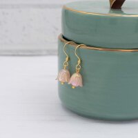 glasierte Acrylperlen als Blüte in beige 50 Stück