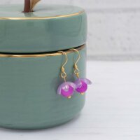 Perlkappen als Blüte aus Acryl in Violett 50 Stück