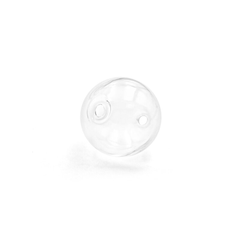 durchsichtige Hohlperle zum Befüllen mit zwei Löchern 18 mm