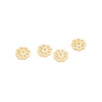 Perlkappen Blüte aus Messing mit 18K...