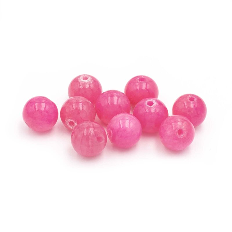 Jadeperlen in Magenta 8 mm 10 Stück