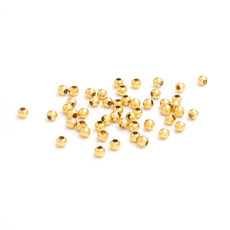 Zwischenperle aus Edelstahl in goldfarben 2 mm 50 Stück