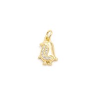 Zirkonia Anhänger als Pinguin aus Messing mit 18K...