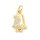 Zirkonia Anhänger als Pinguin aus Messing mit 18K Goldbeschichtung 15 mm