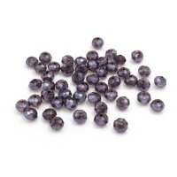 Glasschliffperlen als Rondelle in Aubergine 8x6 mm 50...