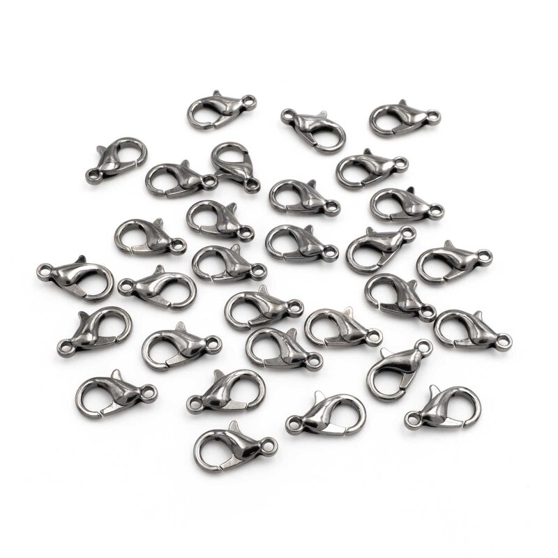 Karabiner aus Zinklegierung in Gunmetal 12 mm 30 Stück