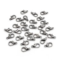 Karabiner aus Zinklegierung in Gunmetal 12 mm 30 Stück