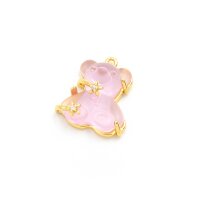 Teddybär Anhänger aus Resin in rosa mit 14K...