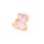 Teddybär Anhänger aus Resin in rosa mit 14K Goldbeschichtung und Strasssteinen 24 mm