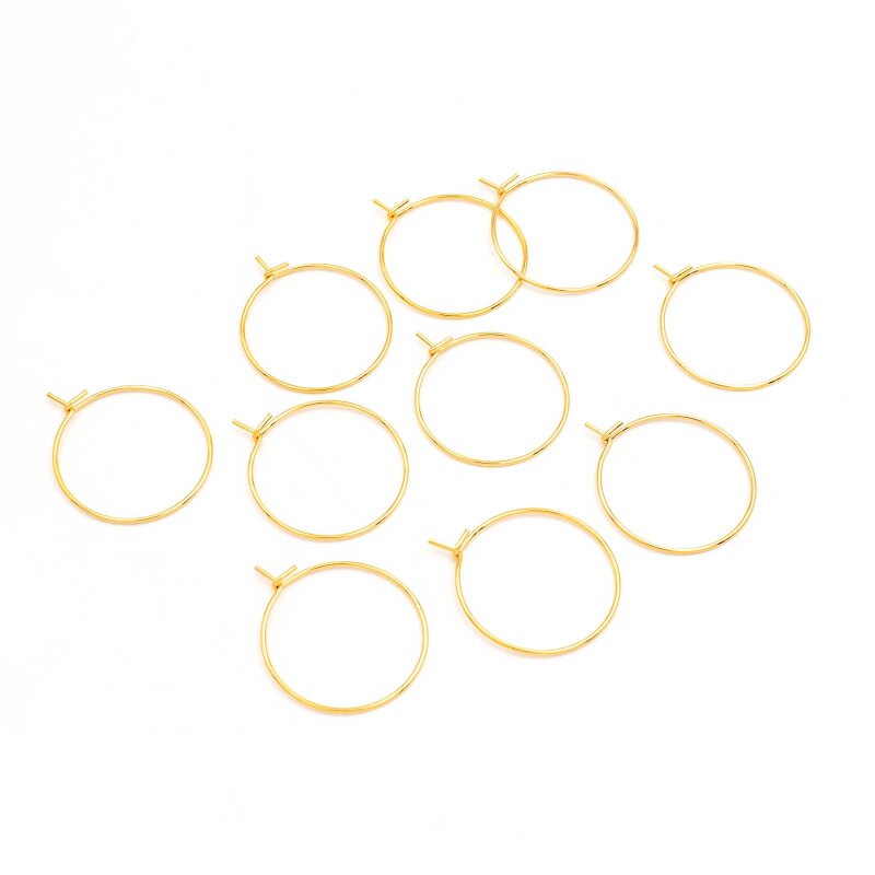Creolen aus 316 Edelstahl mit 18K Goldbeschichtung, 20 mm, 10 Stück
