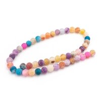 gefrostete Crackleperlen aus Achat im farbmix 8 mm 50...