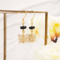 Gefrostete Acrylperlen als Schmetterling mit goldener...