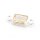 Verbinder als Rechteck aus 925S mit facettiertem Citrin 15x6 mm