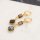 Goldfarbener Verbinder als Rechteck aus 925S mit facettiertem Rauchquarz 14x6 mm