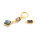 Goldfarbener Verbinder als Rechteck aus 925S mit facettiertem Rauchquarz 14x6 mm