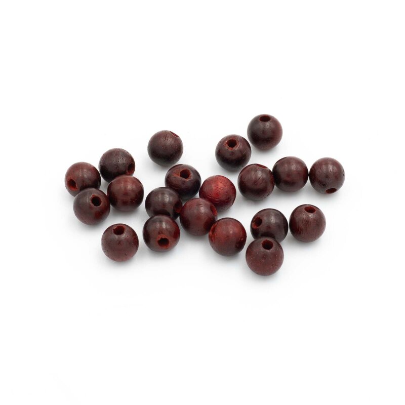 Rosenholzperlen in Mahagoni Farbtönen 6 mm 20 Stück