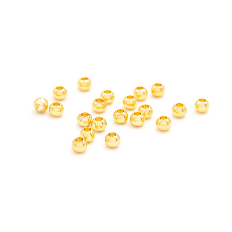 Zwischenperle aus Messing mit langanhaltender 18K Goldbeschichtung 3x2,5mm 20 Stück