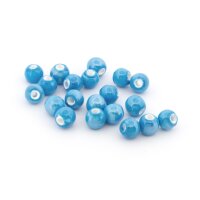 Porzellanperlen in Blau handgemacht 6,5x6mm 20 Stück...