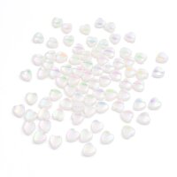 Acrylperlen als Herz mit Holo-Effekt 9 mm 50 Stück