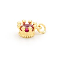 Kronenanhänger aus Messing mit 18k Goldbeschichtung...