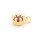 Kronenanhänger aus Messing mit 18k Goldbeschichtung mit magenta Zirkonia 12 mm