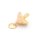 Pilzanhänger aus Messing 12 mm mit 18K Goldbeschichtung und rosa emaillierten Punkten