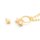 Pilzanhänger aus Messing 12 mm mit 18K Goldbeschichtung und rosa emaillierten Punkten