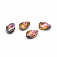 ovale, gedrehte Glasperlen mit Metallic-Farbverlauf 18...