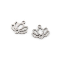 Anhänger Lotusblume aus Edelstahl 11 x11 mm 2...