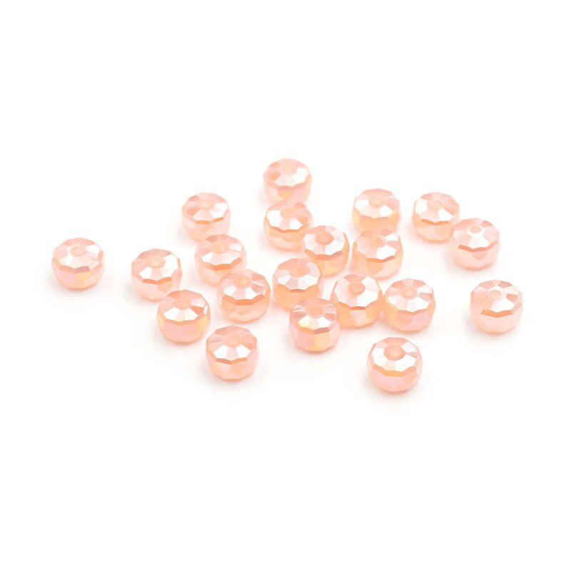 Glasschliffperlen als Rondelle in lachs 8 x5 mm 20 Stück