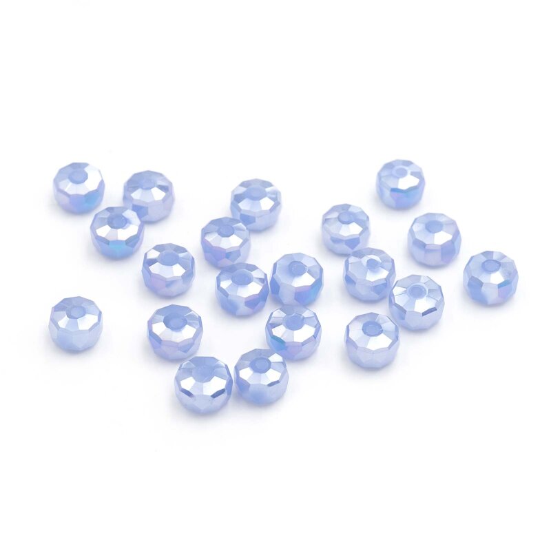 kornblumenblaue Glasschliffperlen als Rondelle 8 x5 mm 20 Stück