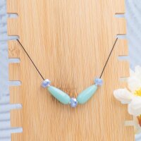kornblumenblaue Glasschliffperlen als Rondelle 8 x5 mm 20...