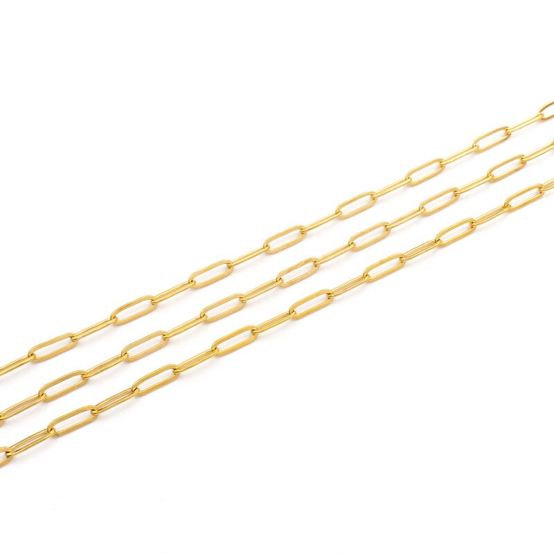 Paperclipkette aus 304 Edelstahl 12,5 x 4 mm goldfarben vakuumbeschichtet 1 m