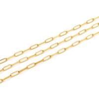 Paperclipkette 1 Meter aus 304 Edelstahl in goldfarben...