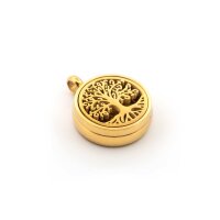 Aroma Medaillon Lebensbaum 12 mm aus 316 Edelstahl in...
