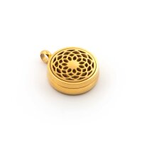 Aroma Medaillon 12 mm aus 316 Edelstahl in Goldfarben mit...