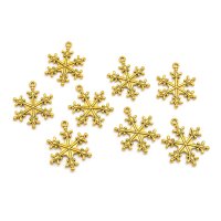 verzierte Schneeflocken-Anhänger in antik goldfarben...