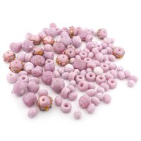 Lampworkperlen Mix Flieder in verschiedenen Formen und...