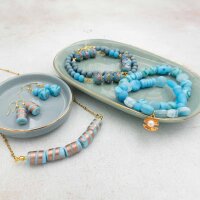 Lampworkperlen Mix Blau in verschiedenen Formen und...